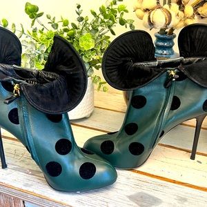 SERGIO ROSSI Polka Dot Stiletto Leather Green / Black Size 39 women’s size 9